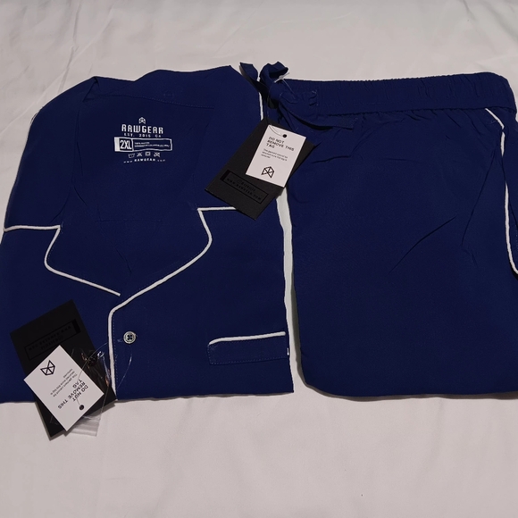 Unisex sleep raw pant/shirt top and bottom smooth material rawgear blue los ange - Picture 1 of 11